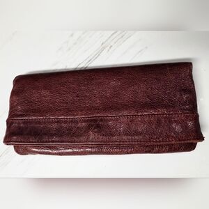 Jacqueline Jarrot Chic Rich Brown Leather Clutch